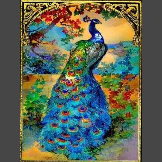 Pfau 01 Diamond Painting Diamant Malerei-DiamondpaintingX.ch